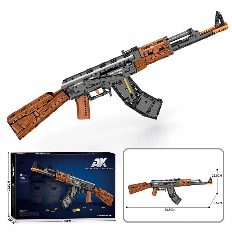 Tactical Brick AK Rifle Building Block Model