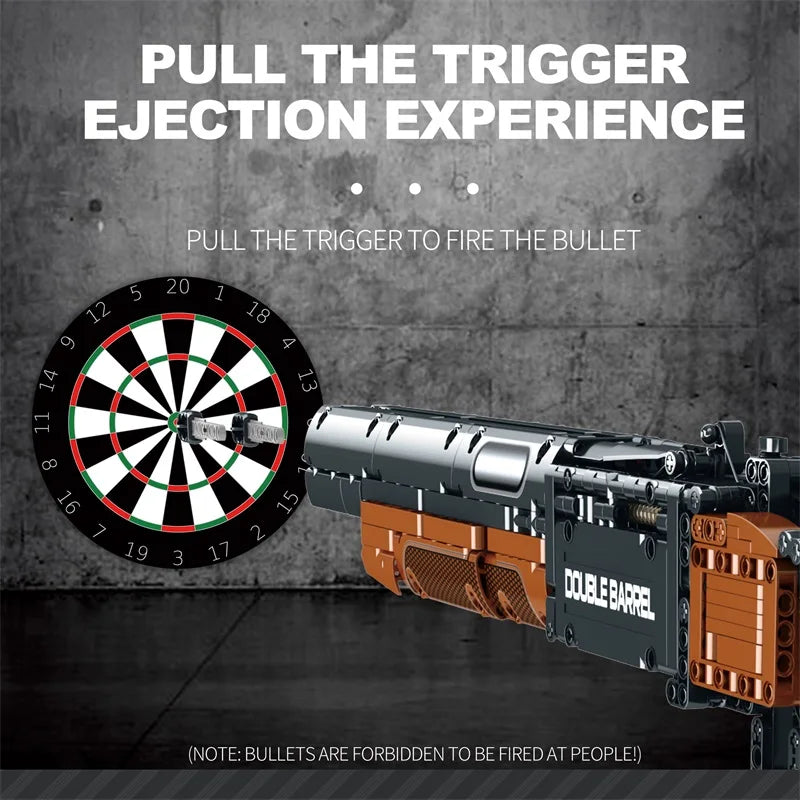 Double Barrel Brick Shotgun – 1006 Piece Tactical Building Block Model