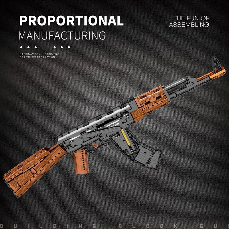 Tactical Brick AK Rifle Building Block Model