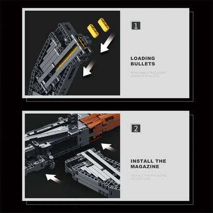 Tactical Brick AK Rifle Building Block Model